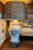 Pair Chocolate Brown English Staffordshire Transferware Lamps