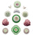 12 Piece Majolica Pink & Green Transferware Instant Platewall Vintage English Plates Butterflies