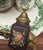 Vintage Italian 🐗 Boar Head & Pheasant Musical Brass & Hand Painted Wooden Pepper Grinder