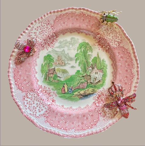 Fragments of Grace No. 17 Keepers of the Cottage ~ Bi Color Pink Royal Doulton Plate