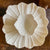 Vintage Lotus Leaf Ceramic White Chip & Dip Platter and Bowl
