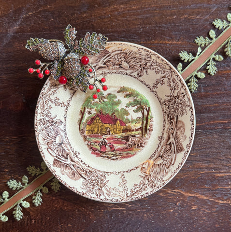 Fragments of Grace No. 26 — The Keeper of the Season  — Rural Scenes Polychrome Brown Trasferware