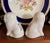 Vintage 4" English Staffordshire Spaniel Dog Figurines Hand Painted Pansies HTF