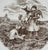 Huge Spode Byron Brown Transferware Round Platter Chop Plate Pet of the Common - Children & Baby Donkey