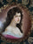 Royal Vienna Signed Amarosa Portrait Plate Deep Green Border