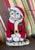Vintage / Antique Figural Shaped Needlepoint Tabby 🐈 Cat Christmas Pillow / Doorstop