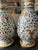 Antique / Vintage Enamel & Brass Chinoiserie Cloisonné Vase Blue