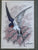 Vintage English Woven Silk Swallow Bird Framed & Matted