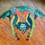 Antique English Victorian Wood & Wicker Hand Painted Birds Serving Tray