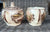 Historic America Brown English Transferware SUgar Bowl & Creamer Acorns Oak Leaves