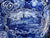 17" Ralph Hall 1822-41 Select Views Gyrn Castle  Cobalt Blue Transferware Platter Fruit Flower Roses