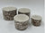 Set of 4 Brown English Ironstone Floral Chintz Transferware Nesting Measuring Bowls w/ Flowers- Cottage Kitchen