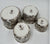 Set of 4 Brown English Ironstone Floral Chintz Transferware Nesting Measuring Bowls w/ Flowers- Cottage Kitchen