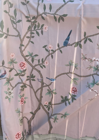 new Chinoiserie Birds Blooms Branches Water Resistant Shower Curtain