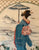 Vintage Framed Cross-stitch & Needlepoint Geisha Girl carrying Parasol