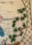 Vintage Framed Cross-stitch & Needlepoint Geisha Girl carrying Parasol