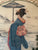 Vintage Framed Cross-stitch & Needlepoint Geisha Girl carrying Parasol