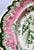 Circa 1820-35 Rare Pink Green Transferware Dinner Plate New Stone China Roses Priory HMJ