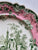 STUNNING circa 1820-35 Rare Pink Green Transferware Plate New Stone China Roses Priory