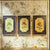 Set of 3 Vintage Framed Botanical Floral Painted Plaques