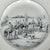 Set of 6 English Country Black Transferware Plates Fox Hunt Scene