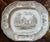 Antique Triumphal Car 1850  Brown Scottish Transferware Platter Pottery Glasgow