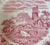 Farmhouse Scenery Grazing Cows / Cattle Red Transferware Plate