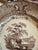 Circa 1834 Antique Park Scenery Staffordshire Brown Transferware Plate Bull Cow