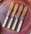 Vintage 4 Pc Butter or Fish Knives w/ Pearlized Mother of Pearl ? Handles