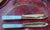 Vintage 4 Pc Butter or Fish Knives w/ Pearlized Mother of Pearl ? Handles