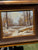 Vintage Signed Original Oil Painting Framed Landscape Stream Woods Velvet Gilt Wood Frame
