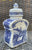Vintage Tea Caddy or Ginger Jar / Vase Blue Transferware