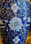 Pair of 10” Vintage Hand Enameled Chinoiserie Chinese Blue Enameled  Vase