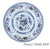 8” Vintage Chinoiserie Chic Polychrome Blue Jacobean Transferware English Plate Oriental Flowers