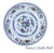 10” Chinoiserie Chic Polychrome Blue Jacobean Transferware English Plate Oriental Flowers