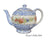 1900 Delton Burslem Staffordshire Round Teapot Blue Transferware Chintz Birds & Florals