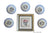 Vintage Framed Needlework Cross Stitch Petit Point Blue & White Bowl w Pink Roses