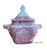 Vintage Sq Red Transferware Masons Vista Dual Handle Sugar Bowl