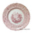 Antique 19th Century Red Transferware Lily of the Valley Garden Buda Plate brickwork Border