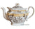 RARE XL Ca 1835 Bi Color Yellow Transferware Teapot Birds Cornelian Cherry Dogwood
