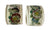 Set of 4 Green Transferware Napkin Rings Masons Paynsley Pansies Fleur De Lis Floral