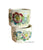 Set of 4 Green Transferware Napkin Rings Masons Paynsley Pansies Fleur De Lis Floral