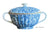 Victorian Aesthetic Movement Turquoise Transferware Lidded Butter Pail Tub / Crock Spode W T Copeland Daisies