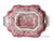Lg 15” Masons Vista Red Transferware Tab Handled Underplate Platter Park Couples Staffordshire