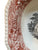 Very Rare Large Bi Color Brick Red & Black Transferware Spode Copeland Divided Serving Bowl