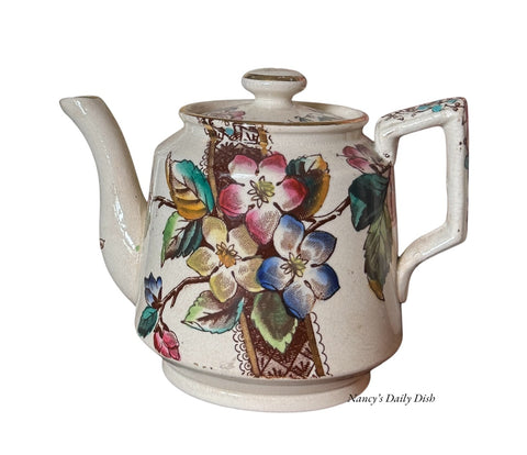 Wildblood & Heath Alhambra Floral Antique Victorian Aesthetic Movement Single Serve Teapot