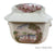 Red Polychrome Transferware Tea Caddy Safe Harbour Ship Scene  Figural Face Shaped Handles Lidded Jar
