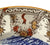 RARE Antique Wedgwood Blue & Brown Hand Painted Polychrome Bi Color Transferware Turkey Plate