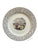 13.75" Brown Transferware Round Cake Platter Alpine Garden Urn w/ Flowers
