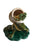 Vintage Majolica Frog on Lily Pad w/ Wicker Matches / Toothpick Holder